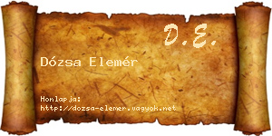 Dózsa Elemér névjegykártya