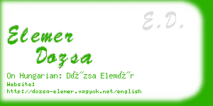 elemer dozsa business card